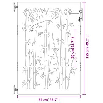 Poort 85x125 cm bamboe-ontwerp cortenstaal 10