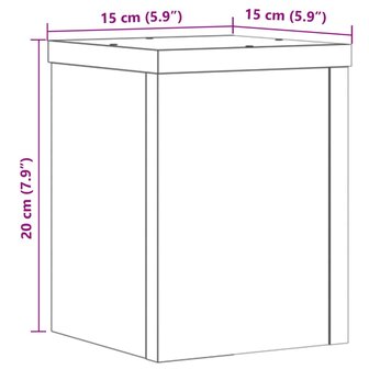 Plantenstandaards 2 st 15x15x20 cm bewerkt hout wit 10