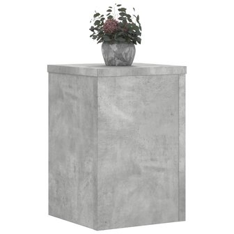 Plantenstandaards 2 st 20x20x30 cm bewerkt hout betongrijs 3