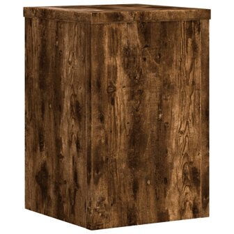 Plantenstandaards 2 st 20x20x30 cm bewerkt hout gerookt eiken 7