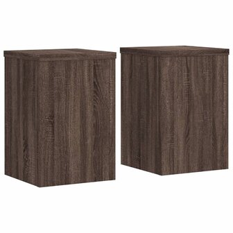 Plantenstandaards 2 st 20x20x30 cm bewerkt hout bruin eiken 2