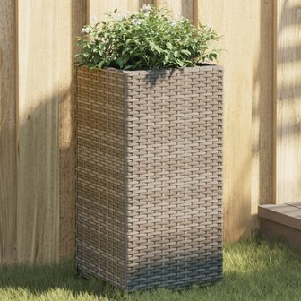 Plantenbak 30x30x60 cm poly rattan grijs 1