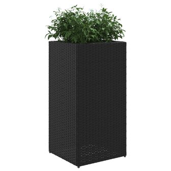 Plantenbak 40x40x80 cm poly rattan zwart 4