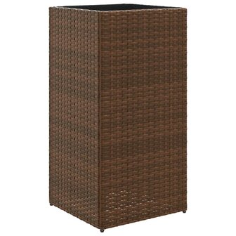 Plantenbak 40x40x80 cm poly rattan bruin 2