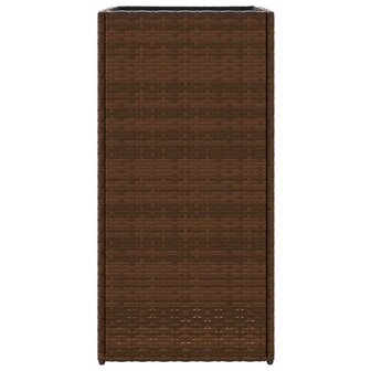 Plantenbak 40x40x80 cm poly rattan bruin 6