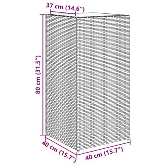 Plantenbak 40x40x80 cm poly rattan bruin 10