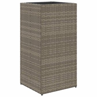 Plantenbak 40x40x80 cm poly rattan grijs 2