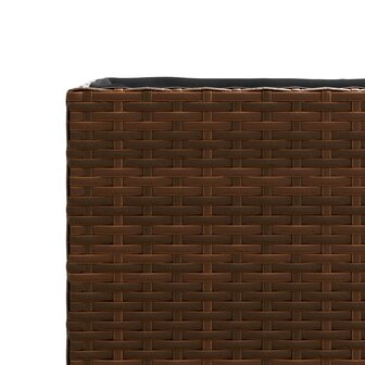 Plantenbak met 3 potten 105x30x32 cm poly rattan bruin 10