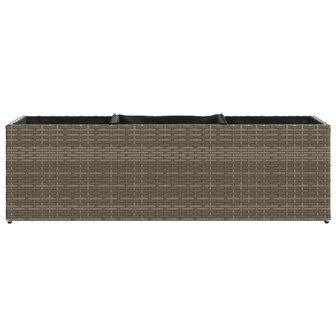 Plantenbak met 3 potten 105x30x32 cm poly rattan grijs 5