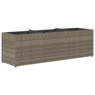 Plantenbak met 3 potten 105x30x32 cm poly rattan grijs 7