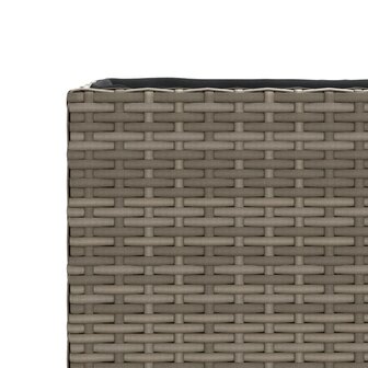 Plantenbak met 2 potten 72x30x32 cm poly rattan grijs 10