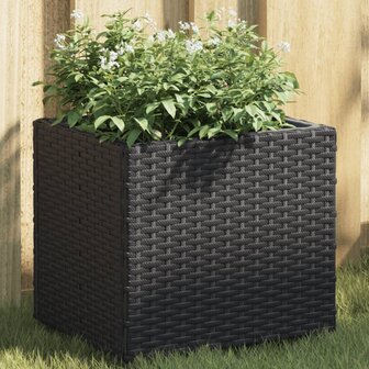 Plantenbak 36x30x32 cm poly rattan zwart 1