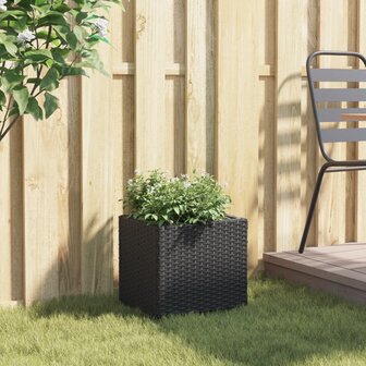 Plantenbak 36x30x32 cm poly rattan zwart 3