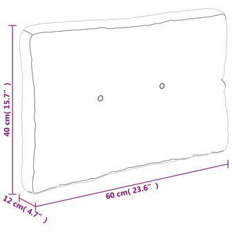 Palletkussen 60x40x12 cm stof zwart 10