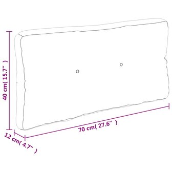 Palletkussen 70x40x12 cm stof cr&egrave;mekleurig 10