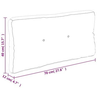 Palletkussen 70x40x12 cm stof ruitpatroon grijs 10