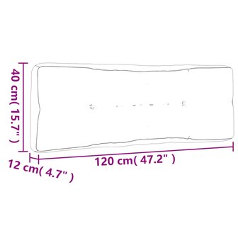 Palletkussen 120x40x12 cm stof antracietkleurig 10