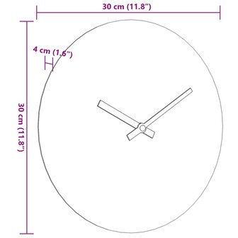 Wandklok &Oslash;30 cm bewerkt hout geel en zwart 7