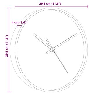 Wandklok &Oslash;29,5 cm polystyreen en glas goudkleurig en blauw 7