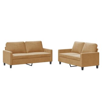 2-delige Loungeset met kussens fluweel bruin 2