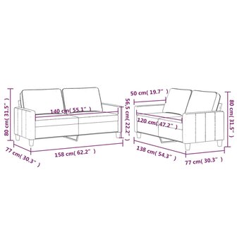 2-delige Loungeset met kussens fluweel bruin 6