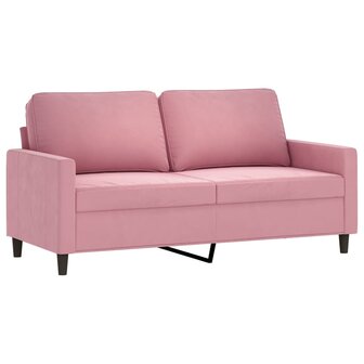 3-delige Loungeset met kussens fluweel roze 4