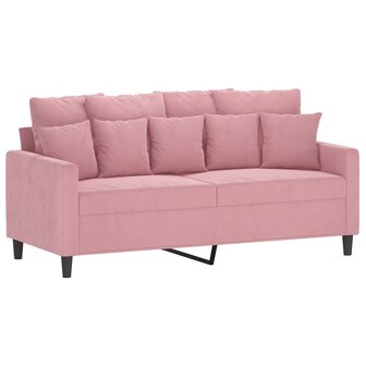 2-delige Loungeset met kussens fluweel roze 4