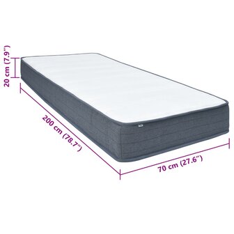 Boxspringmatras 200x70x20 cm stof 10