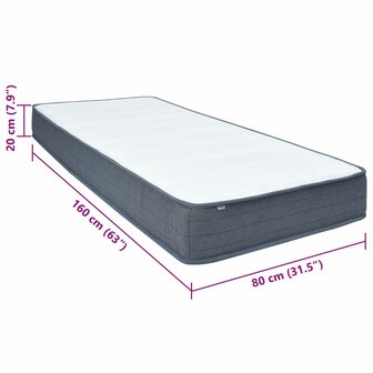 Boxspringmatras 160x80x20 cm stof 10