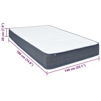 Boxspringmatras 190x140x20 cm stof 12