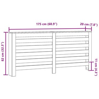 Radiatorombouw 175x20x82 cm bewerkt hout gerookt eikenkleurig 8