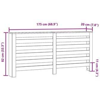 Radiatorombouw 175x20x82 cm bewerkt hout bruin eikenkleurig 8