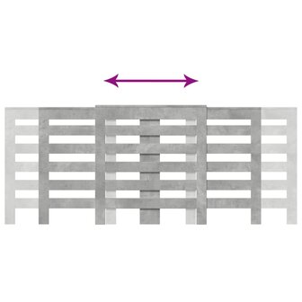 Radiatorombouw 205x21,5x83,5 cm bewerkt hout betongrijs 6