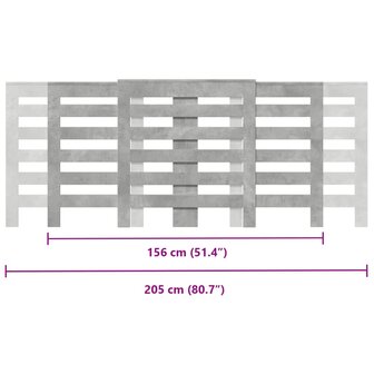 Radiatorombouw 205x21,5x83,5 cm bewerkt hout betongrijs 10