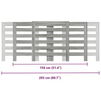 Radiatorombouw 205x21,5x83,5 cm bewerkt hout grijs sonoma eiken 10