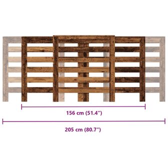 Radiatorombouw 205x21,5x83,5 cm bewerkt hout oud hout 10