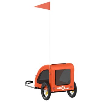 Hondenfietstrailer oxford stof en ijzer oranje 8