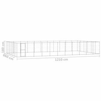 Hondenkennel 79,86 m&sup2; gegalvaniseerd staal 6