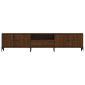 Tv-meubel met lade 200x25x44 cm bewerkt hout bruin eikenkleur 6