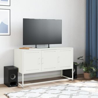 Tv-meubel 100,5x39x60,5 cm staal wit 3