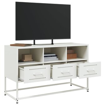 Tv-meubel 100,5x39x60,5 cm staal wit 5