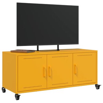 Tv-meubel 100,5x39x43,5 cm koudgewalst staal mosterdgeel 5