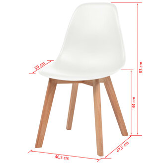  Eetkamerstoelen 4 st kunststof wit 6