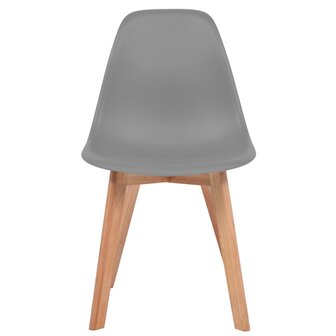  Eetkamerstoelen 2 st kunststof grijs 2