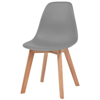  Eetkamerstoelen 2 st kunststof grijs 3