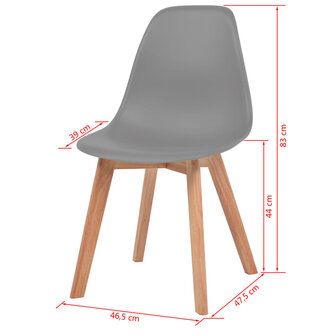 Eetkamerstoelen 4 st kunststof grijs 6