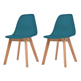 Eetkamerstoelen 2 st kunststof turquoise 1