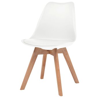 Eetkamerstoelen 4 st kunststof wit 2