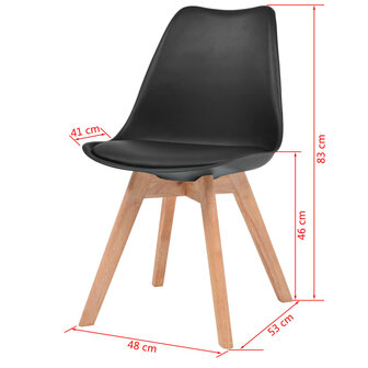 Eetkamerstoelen 4 st kunststof zwart 6