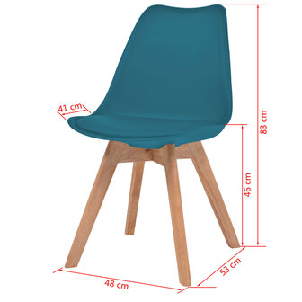 Eetkamerstoelen 4 st kunststof turquoise 6